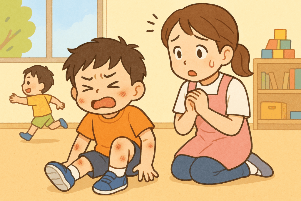 保育園でよく転ぶ発達特性の例