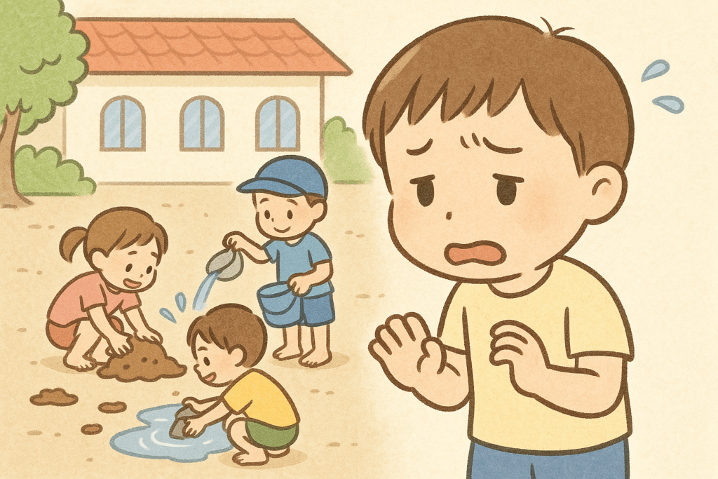 保育園で感覚過敏で遊びができない発達特性の例