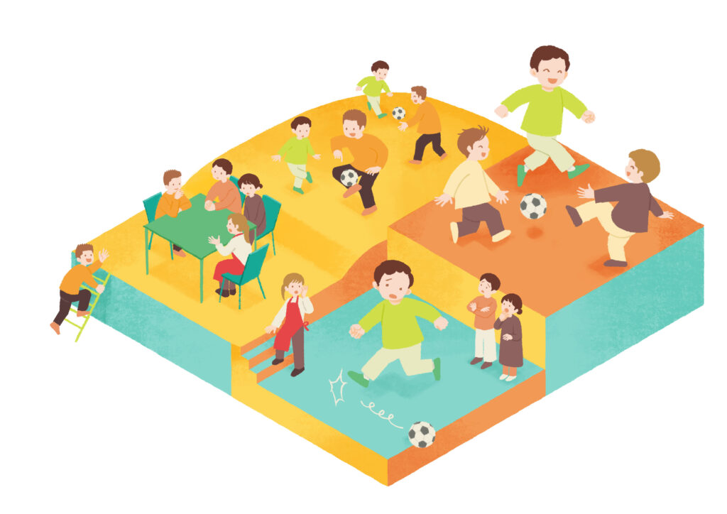 就学前準備に向けたシッターによる個別保育・療育場面